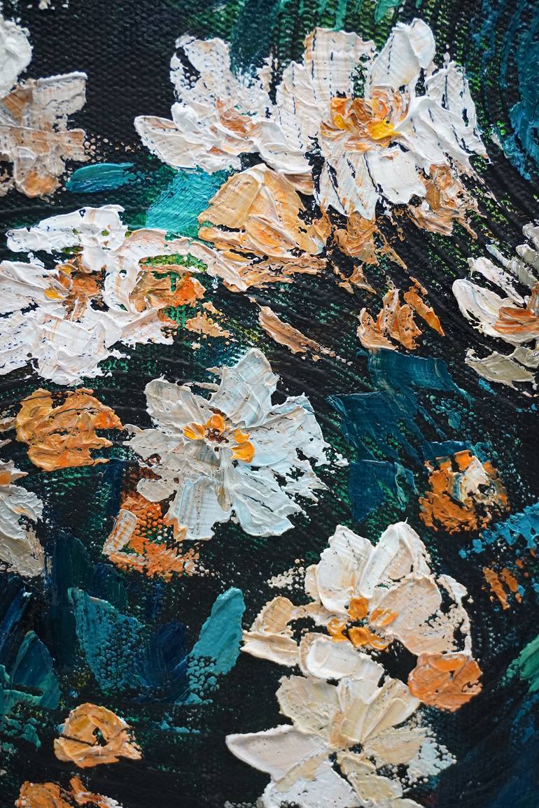 Original Abstract Expressionism Floral Painting by Li Tellenbach-Guo