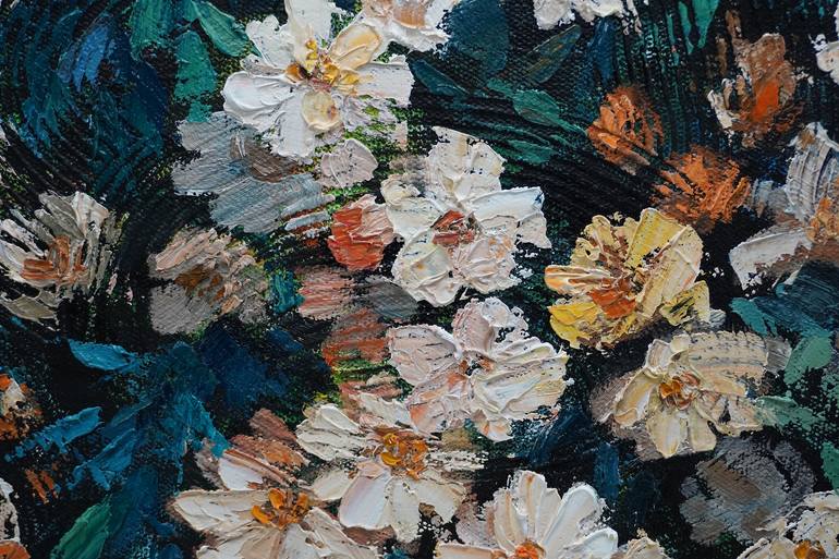 Original Abstract Expressionism Floral Painting by Li Tellenbach-Guo
