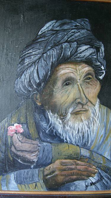 Old Oriental Man (with flower) thumb
