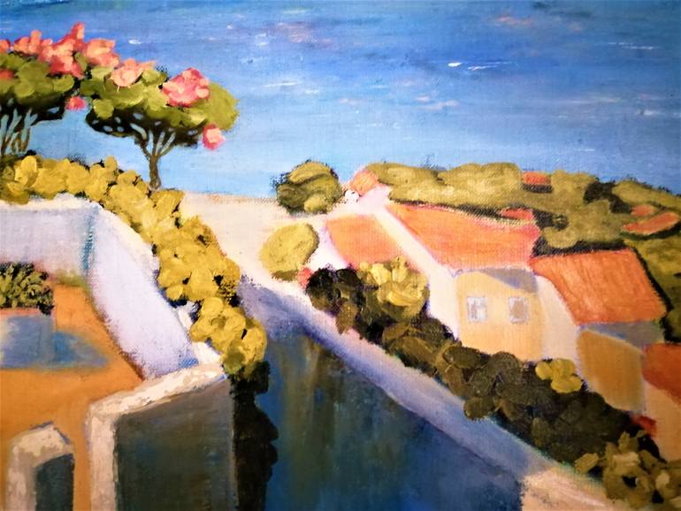 Original Art Deco Seascape Painting by Olena Isachenko