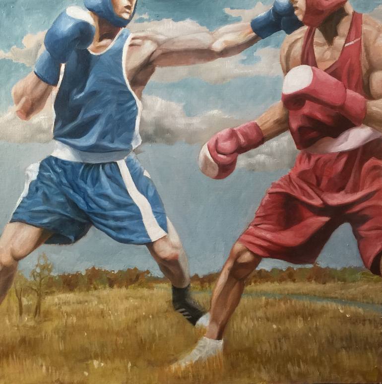 Titans fight Painting by Alexey Afanasev | Saatchi Art