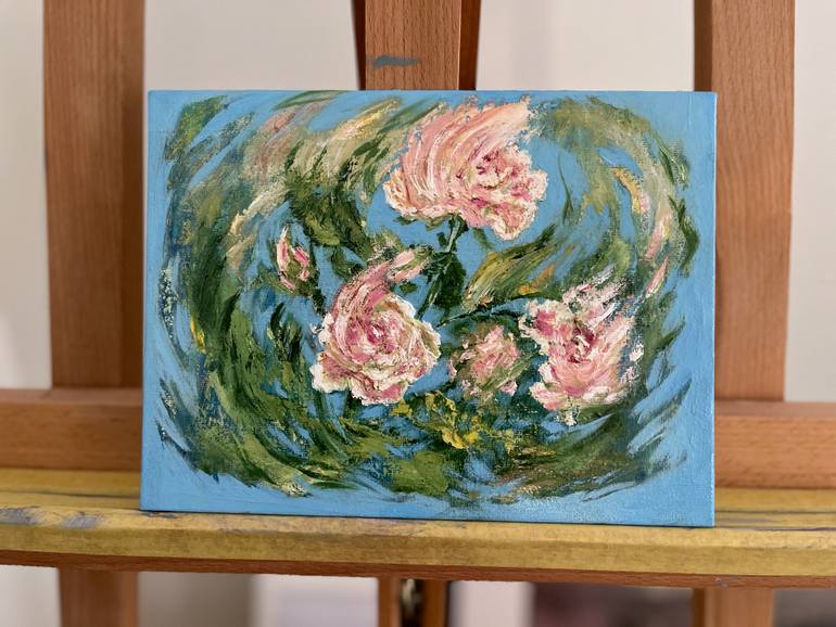 Original Impressionism Floral Painting by Larissa Tunjova