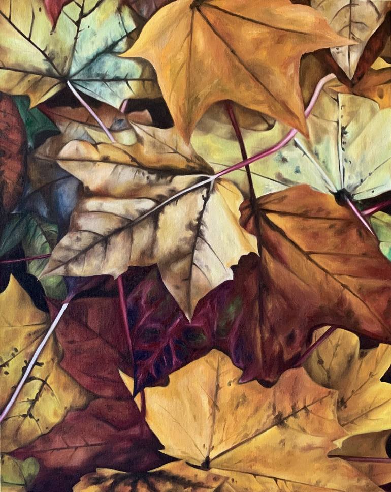 Autumn leaves Painting by Aleyna Işık | Saatchi Art