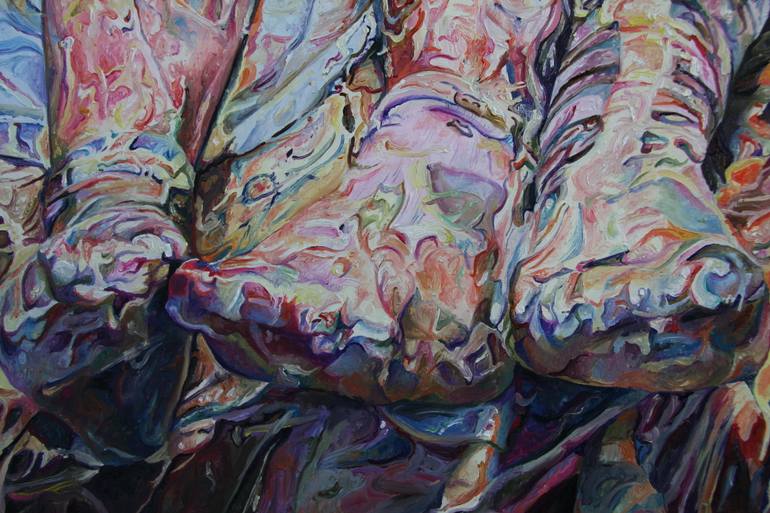 Original Realism People Painting by Ruth Murray