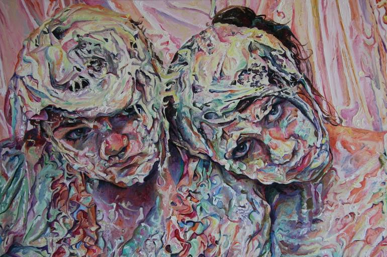 Original Realism People Painting by Ruth Murray
