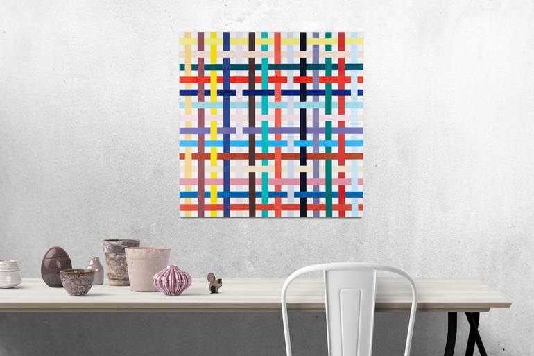 Original Abstract Geometric Painting by Alejandro Hyam