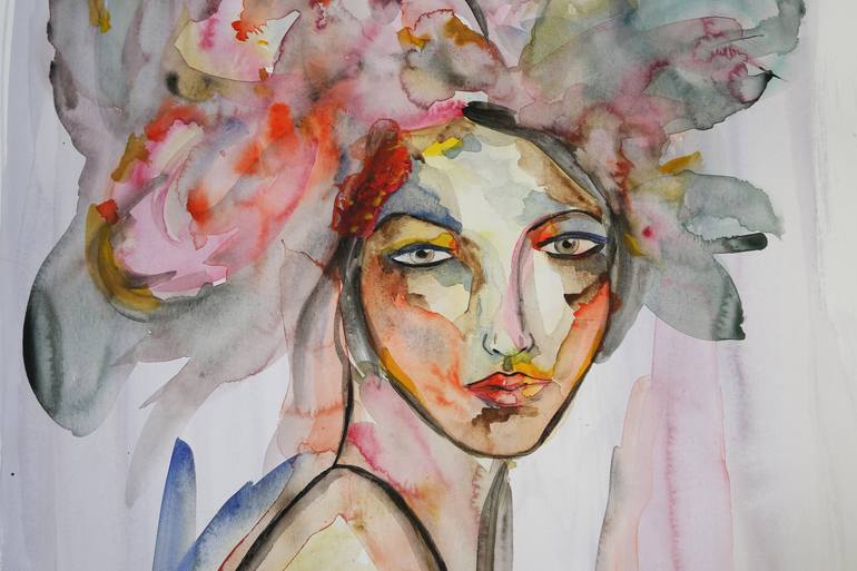 Original Women Painting by Laura Bouganne