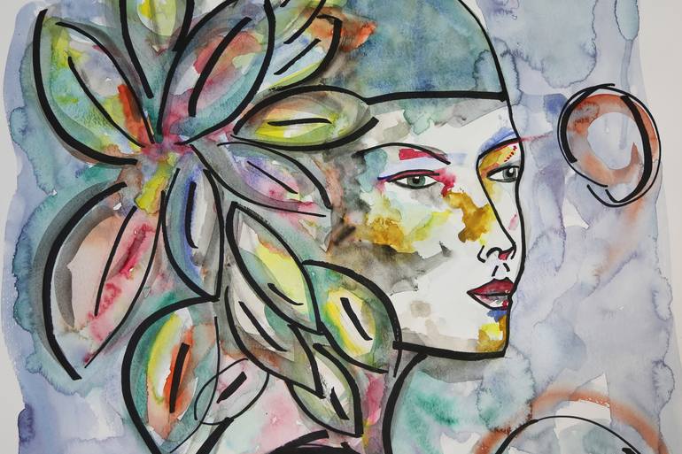 Original Abstract Women Painting by Laura Bouganne