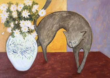 Print of Cats Paintings by K Lewis