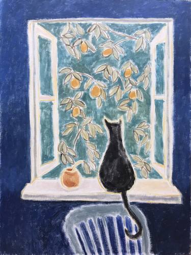 Print of Figurative Cats Paintings by K Lewis