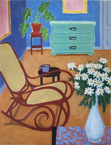 Original Expressionism Interiors Paintings by K Lewis