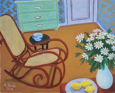 Interior with Daisies and Rocking Chair III thumb