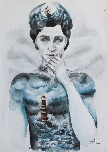 Print of Surrealism Portrait Paintings by Franca Franchi