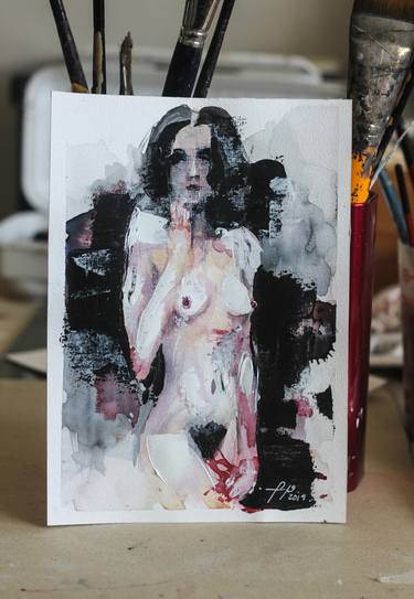 Original Abstract Expressionism Nude Paintings by Franca Franchi