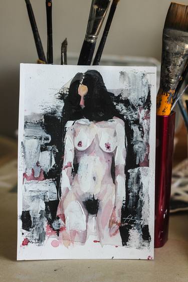 Original Abstract Expressionism Nude Paintings by Franca Franchi