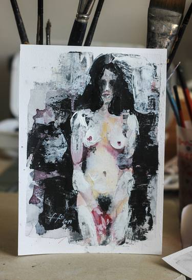 Original Abstract Expressionism Nude Paintings by Franca Franchi