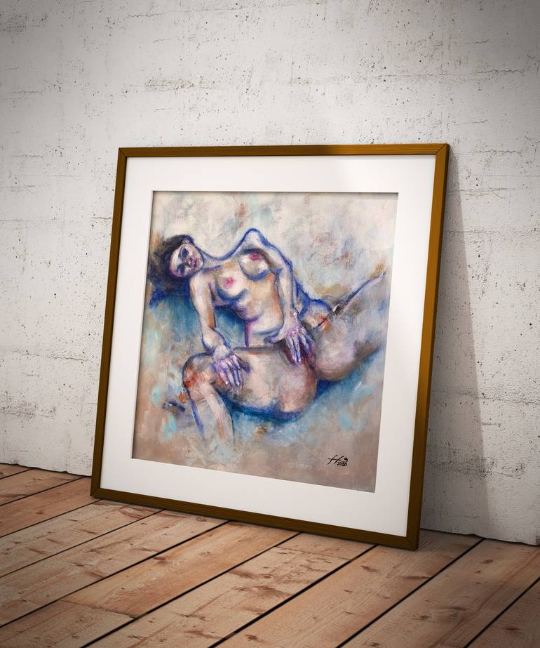 Original Expressionism Erotic Painting by Franca Franchi