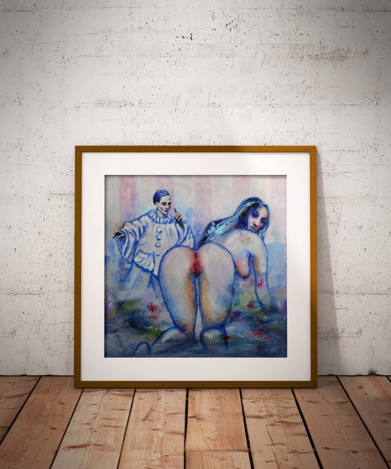 Original Expressionism Erotic Painting by Franca Franchi