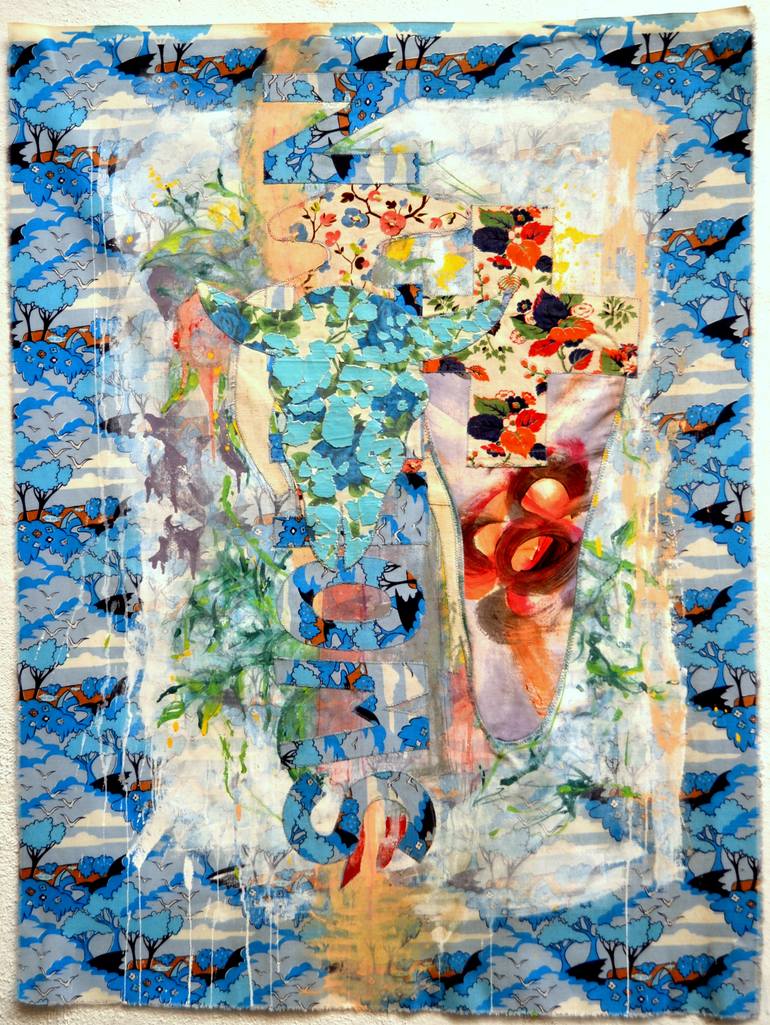 Original Abstract Expressionism Abstract Collage by Aby Mackie