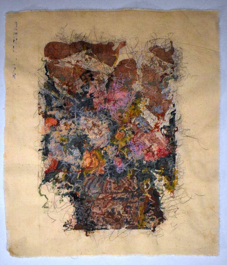 Original Expressionism Floral Collage by Aby Mackie