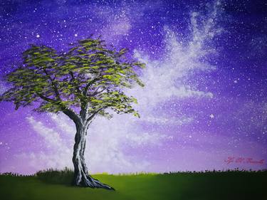 Print of Realism Tree Paintings by Kristina Vachkova