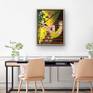 original painting; acrylic and paper on stretched canvas; 23.6x31.5". Sides painted, ready to hang (unframed).