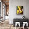original painting; acrylic and paper on stretched canvas; 23.6x31.5". Sides painted, ready to hang (unframed).