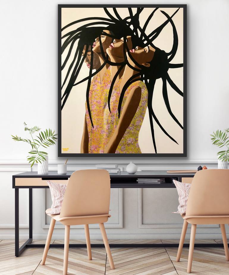Original Abstract People Painting by Wencke Uhl