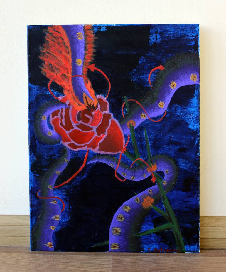 Original Expressionism Floral Painting by Sofiia Astanina