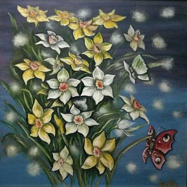 Original Floral Painting by Dan Tipikin