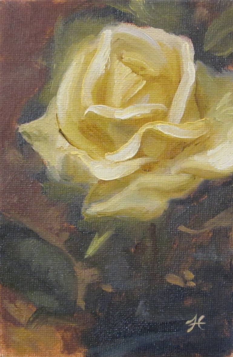 Little yellow flower Painting by JS Humfleet | Saatchi Art