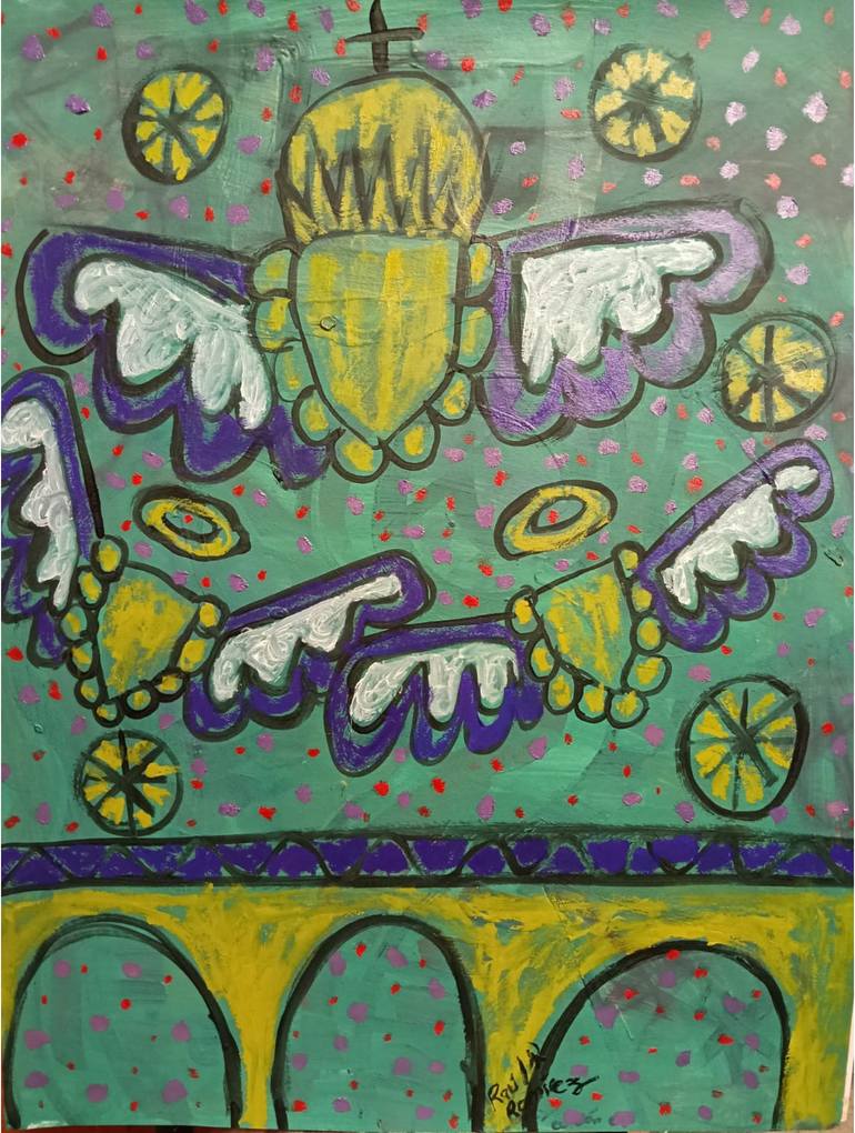 Original Architecture Painting by Raul Ramirez | Abstract Expressionism Art on Paper | TRANSFORMACION