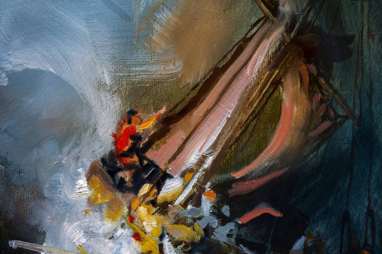 Original Impressionism Ship Painting by Alexander Moldavanov