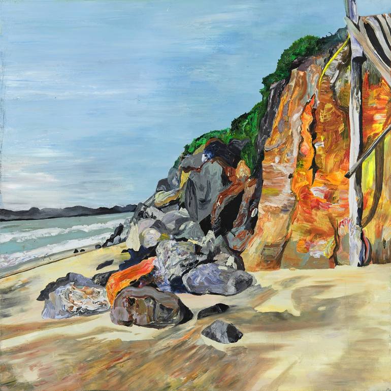 Original Impressionism Beach Painting by Lorelei Linklater