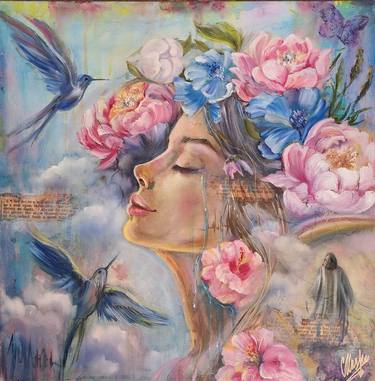 Original Abstract Women Painting by Masha Abdum