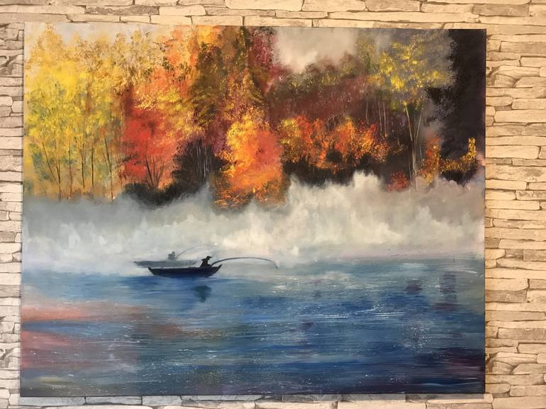 Original Realism Boat Painting by Irina Lepishina