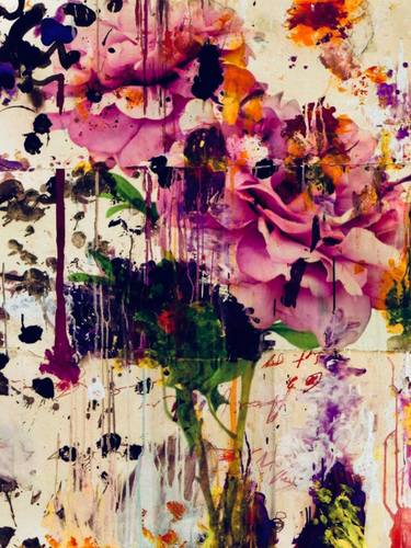 Original Abstract Expressionism Floral Paintings by Moises Monteferro