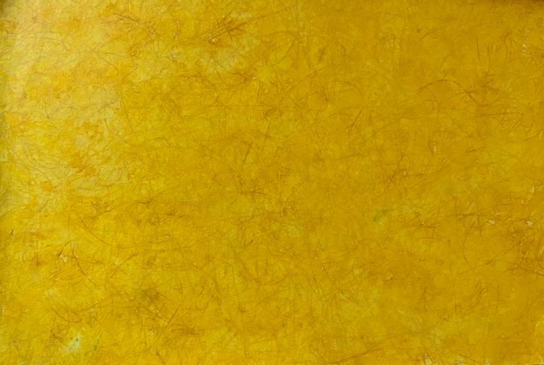 Original Floral Mixed Media by David Woodford | Abstract Art on Fine Art Paper | Field of Yellow Flowers