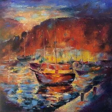Print of Impressionism Boat Paintings by Tamara Budai