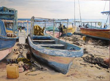 Original Realism Boat Paintings by Bob Kling