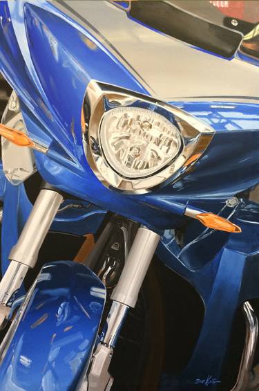 Original Photorealism Motorcycle Paintings by Bob Kling