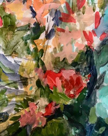 Print of Abstract Expressionism Floral Paintings by Donna Shields