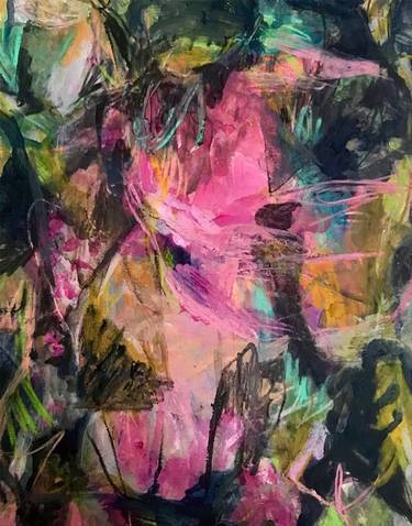 Original Abstract Expressionism Floral Mixed Media by Donna Shields