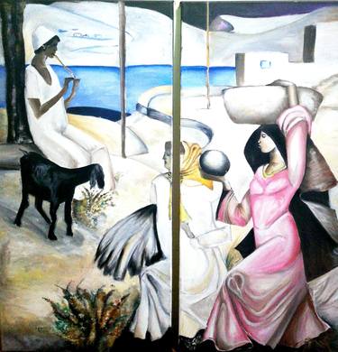 Print of Art Deco People Paintings by Menna Adel