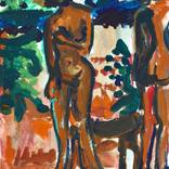 Study of Two Tahitian Women on the Beach (After Paul Gauguin) III by Dana Blickensderfer