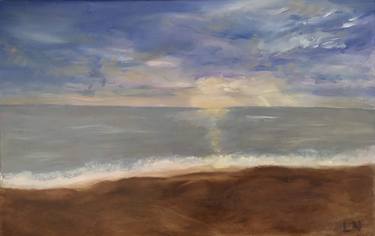 Beach sunset painting thumb
