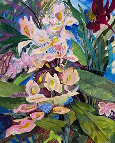 Original Expressionism Botanic Mixed Media by Diane Lucille Meyer