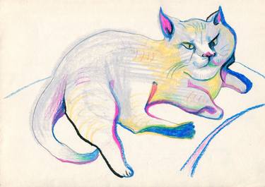 Print of Figurative Cats Drawings by Karyna Synytsia