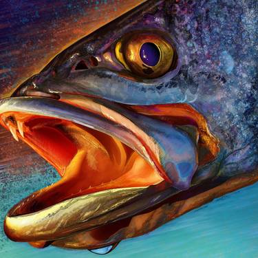 Original Realism Fish Mixed Media by Michael Higgins