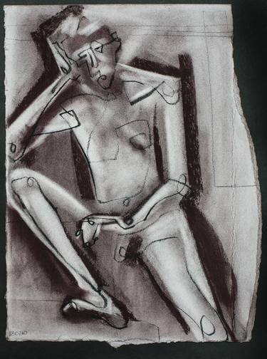 Original Expressionism Nude Drawings by James Shambhu
